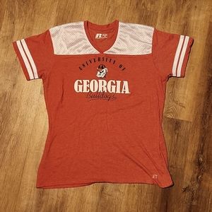 Russell Athletic Women's Red Georgia Bulldogs Top